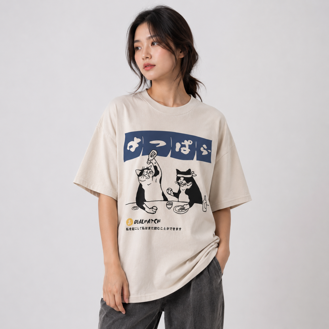 Two Cats Drinking at Japanese Bar Unisex Tee