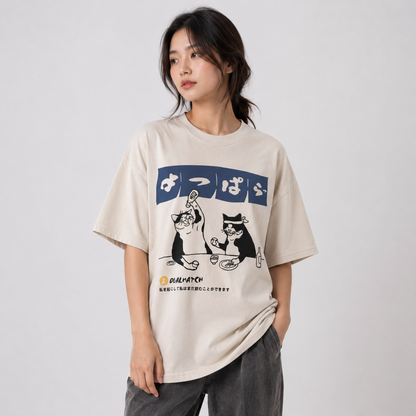 Two Cats Drinking at Japanese Bar Unisex Tee