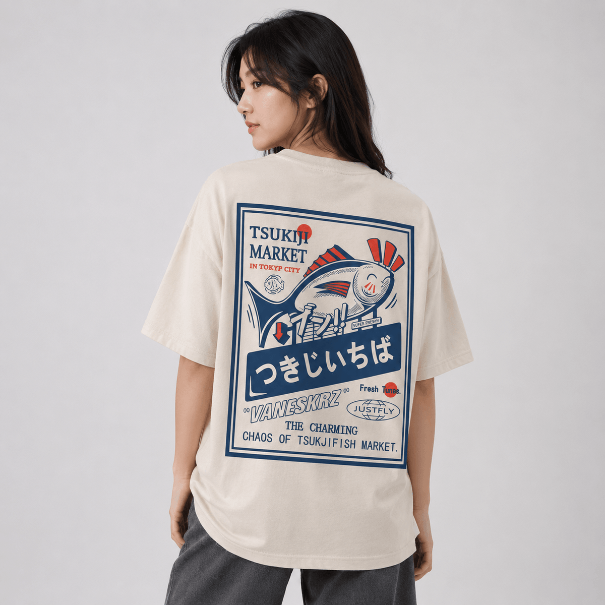 Kawaiies Collection - Apparel - Japanese Tokyo Tsukiji Fish Market Unisex Tee