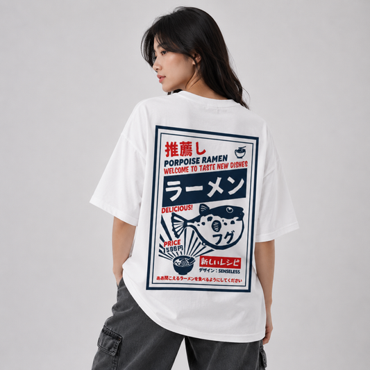 Japanese Puffer Fish Ramen Noodles Unisex Tee