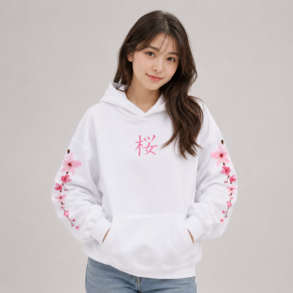 Japanese Cherry Sakura  Hoodies Long Sleeve