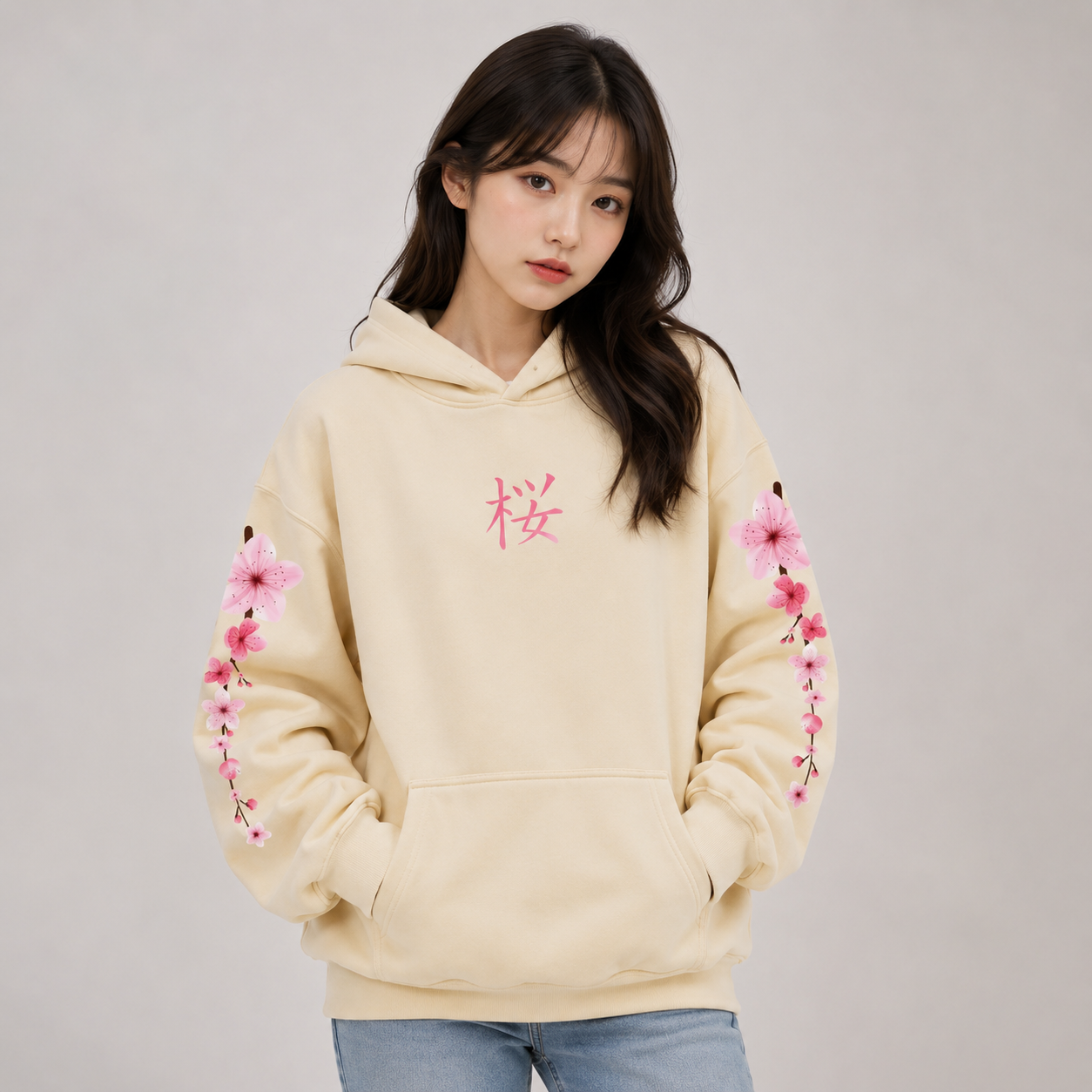 Japanese Cherry Sakura  Hoodies Long Sleeve