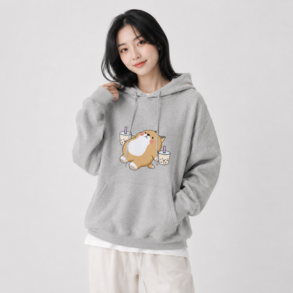 Chubby Shiba Inu Bubble Tea Unisex Hoodie
