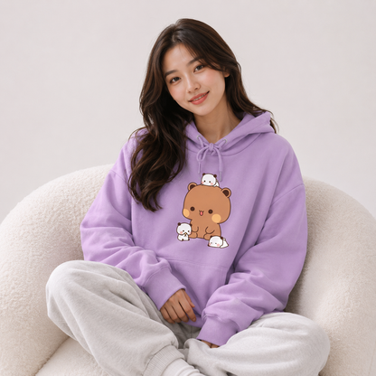 Kawaii Brown Bear Baby Pandas Unisex Hoodie