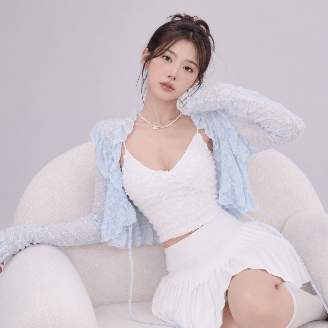 Kawaiies Collection - Apparel - Sweet Summer Ruffle Blouse Cardigan