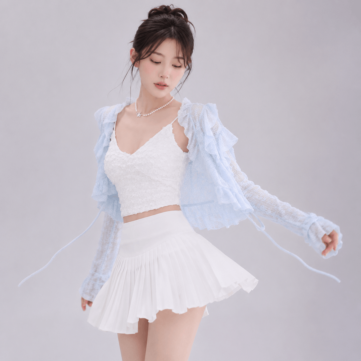 Kawaiies Collection - Apparel - Sweet Summer Ruffle Blouse Cardigan