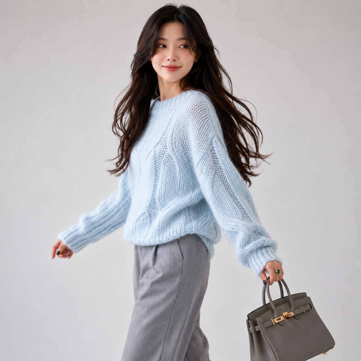 Chunky Twist Vintage O-Neck Pullover Knit Sweater