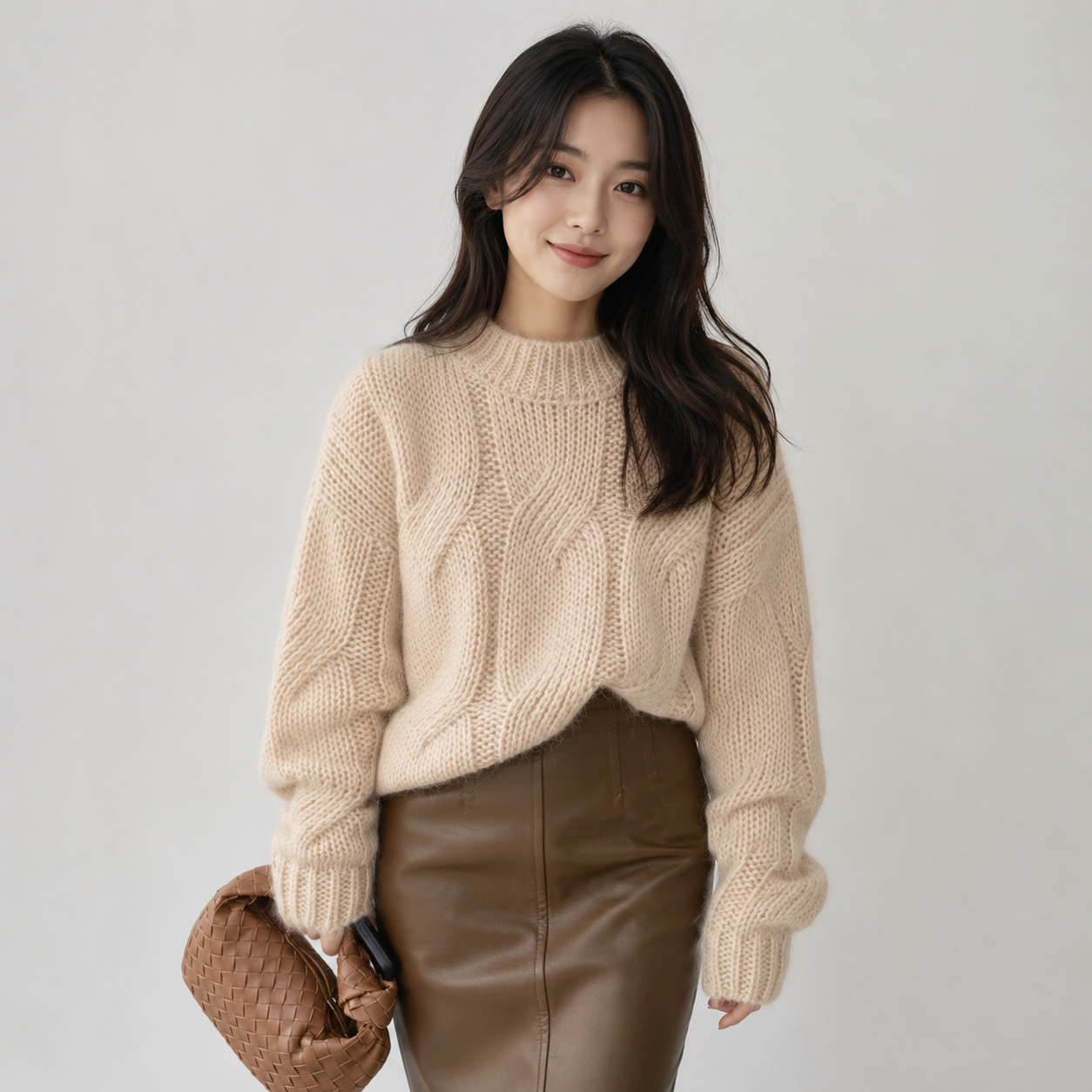Chunky Twist Vintage O-Neck Pullover Knit Sweater