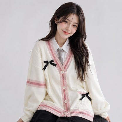Sweetheart Bow Knit Cardigan
