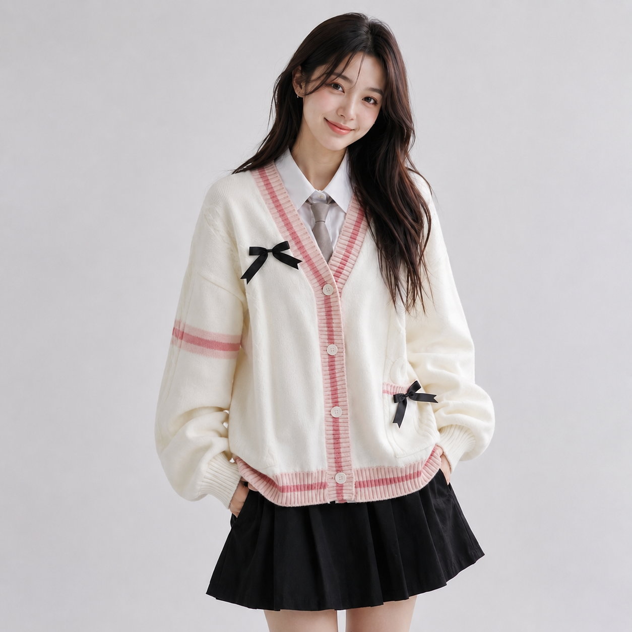 Sweetheart Bow Knit Cardigan