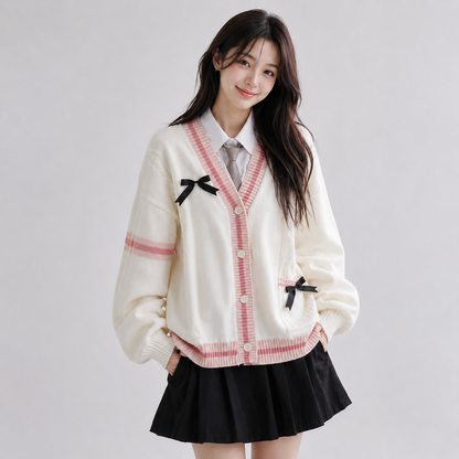Sweetheart Bow Knit Cardigan