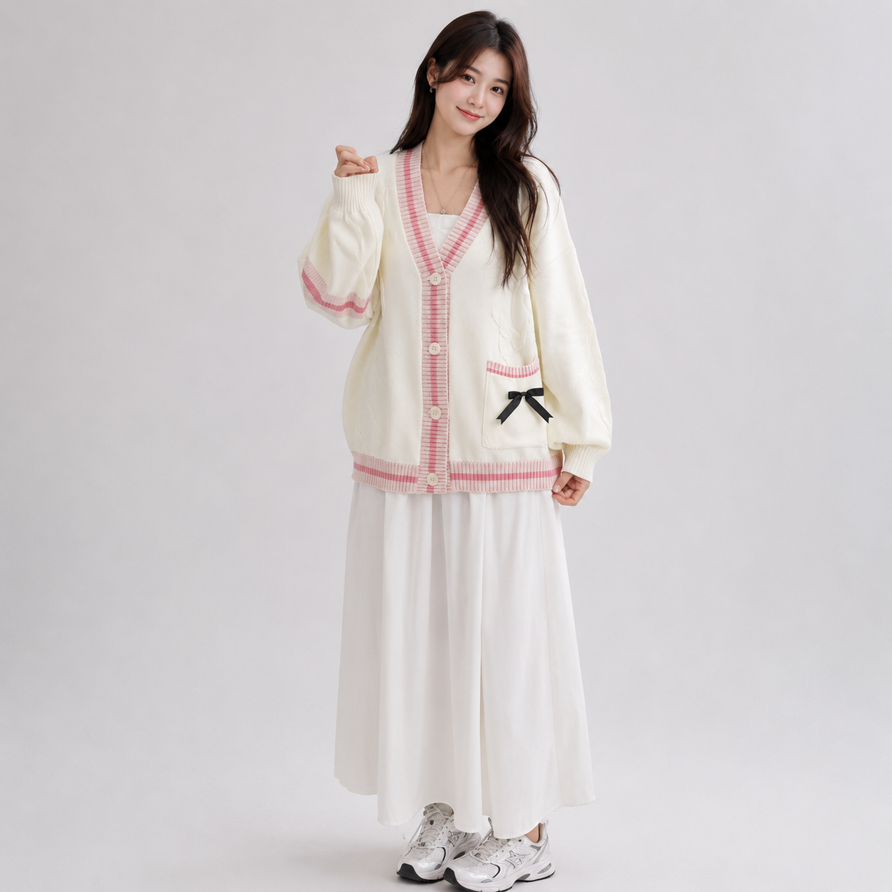 Sweetheart Bow Knit Cardigan