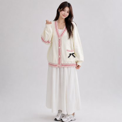Sweetheart Bow Knit Cardigan