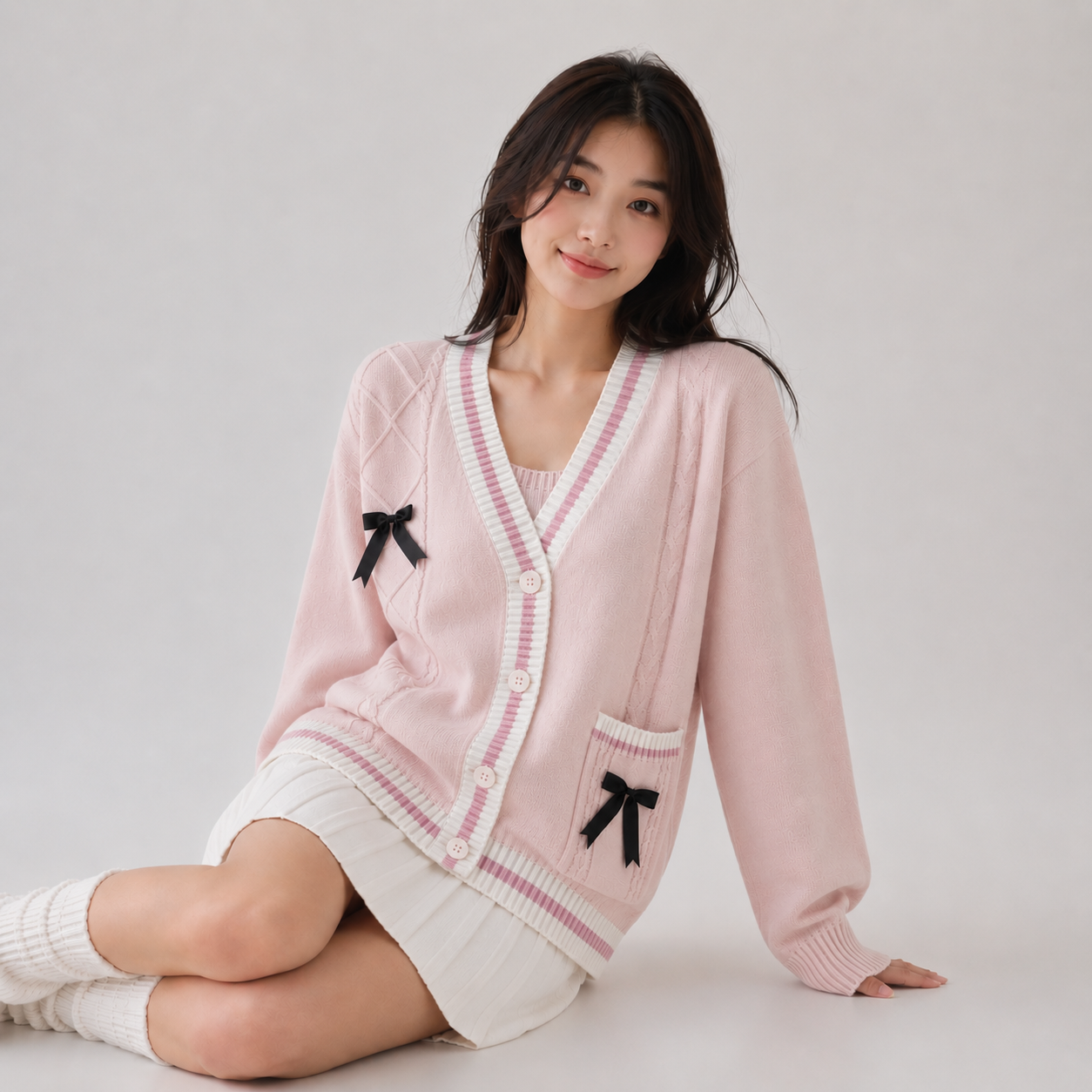 Sweetheart Bow Knit Cardigan