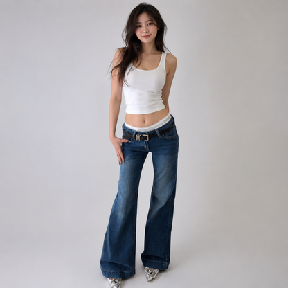 Skyline Low Rise Flare Women's Blue Jeans