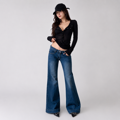 Skyline Low Rise Flare Women's Blue Jeans