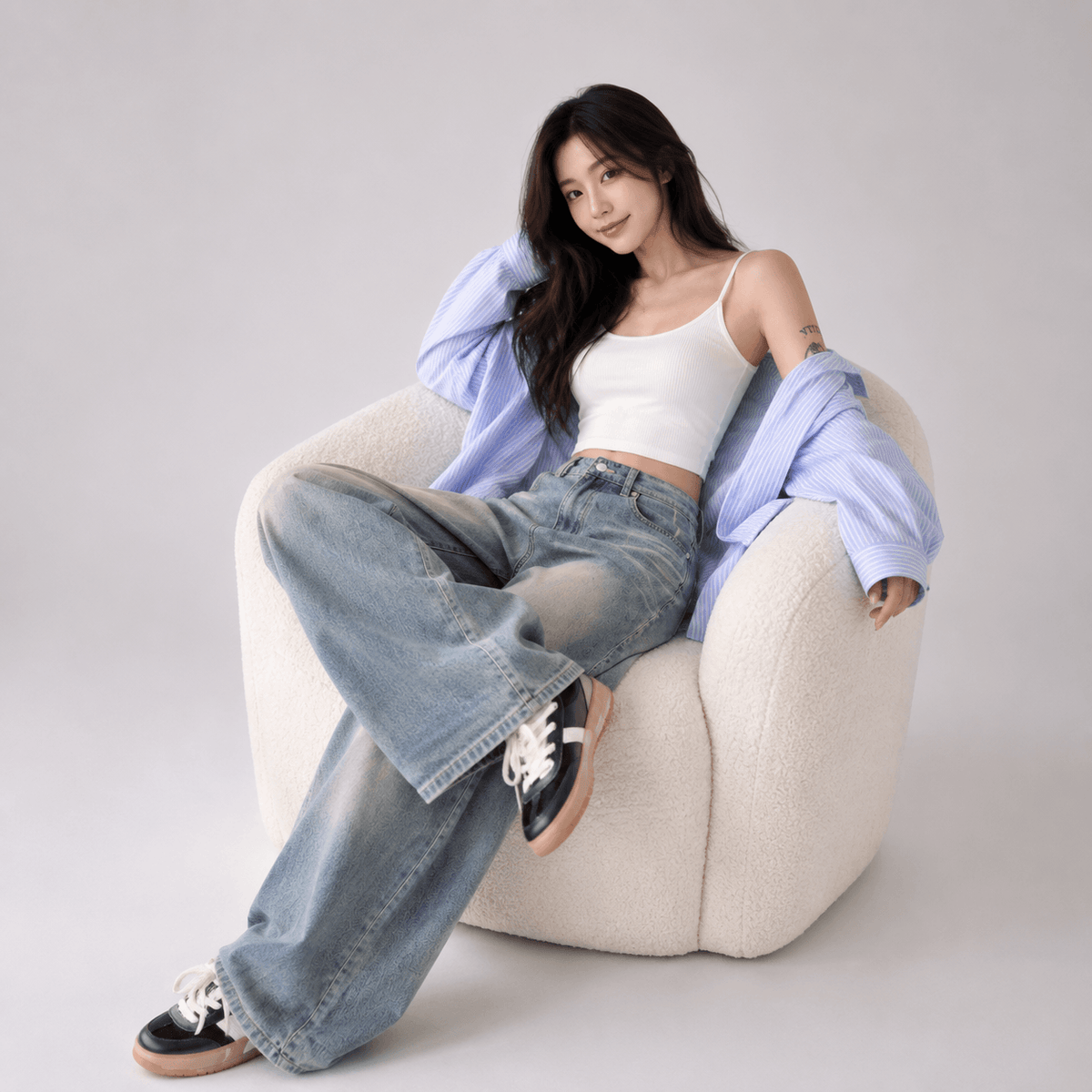 Kawaiies Collection - Apparel - Dust Fade Baggy Women's Denim