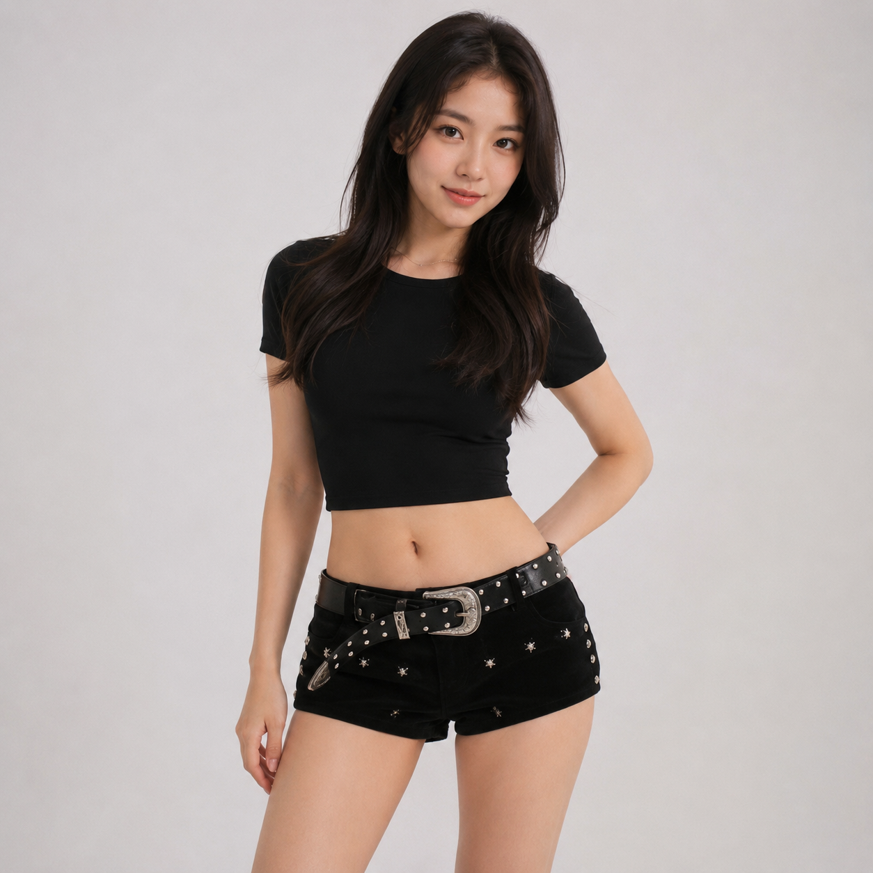 Midnight Skulls Y2K Denim Women's Shorts