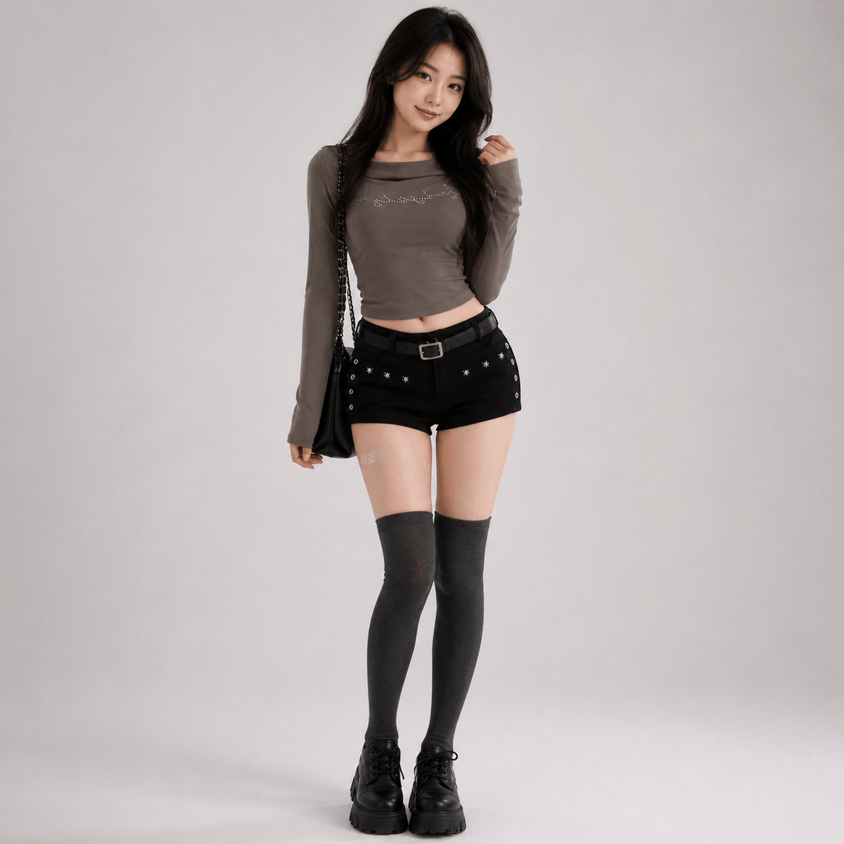 Kawaiies Collection - Apparel - Midnight Skulls Y2K Denim Women's Shorts