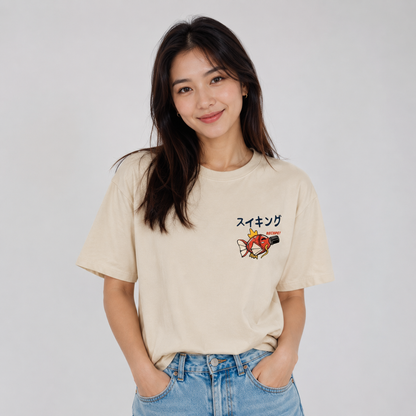 Harajuku Japanese Fish Konnichiwa Poster Unisex Tee
