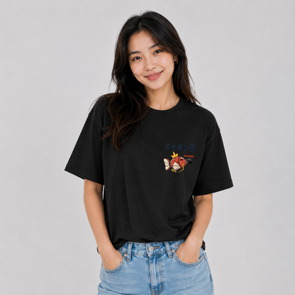Harajuku Japanese Fish Konnichiwa Poster Unisex Tee