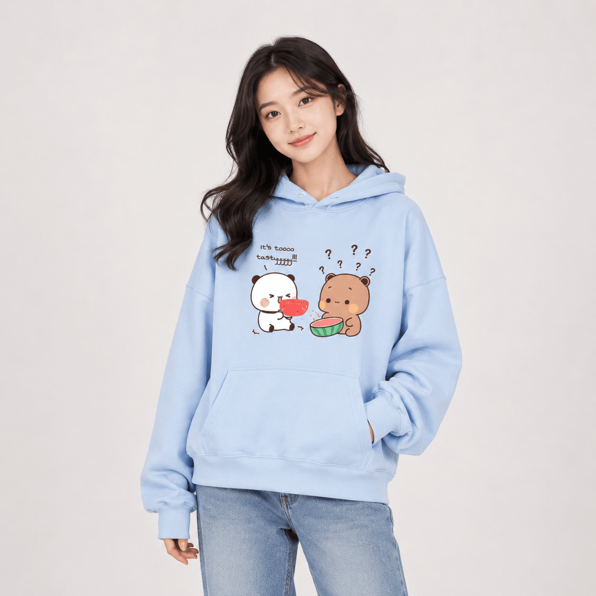 Kawaiies Collection - Apparel - Bears eating Watermelon Unisex Hoodie