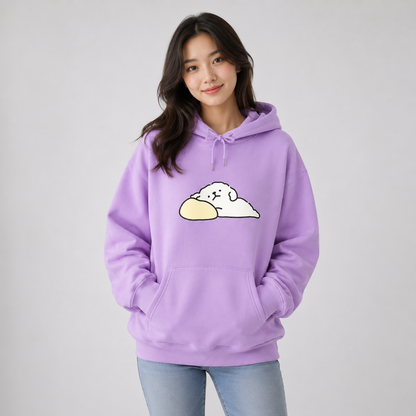 White Mochi Luckie the Dog Unisex Hoodie