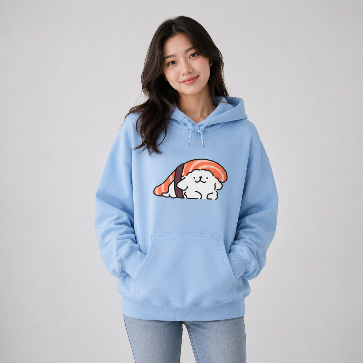 Nigiri Sushi Luckie the Dog Unisex Hoodie