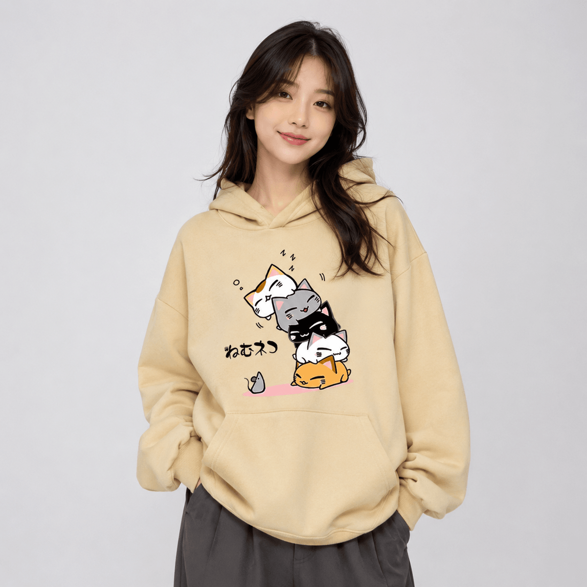 Kawaiies Collection - Hoodies - Kawaii Stacked Cats Unisex Hoodie