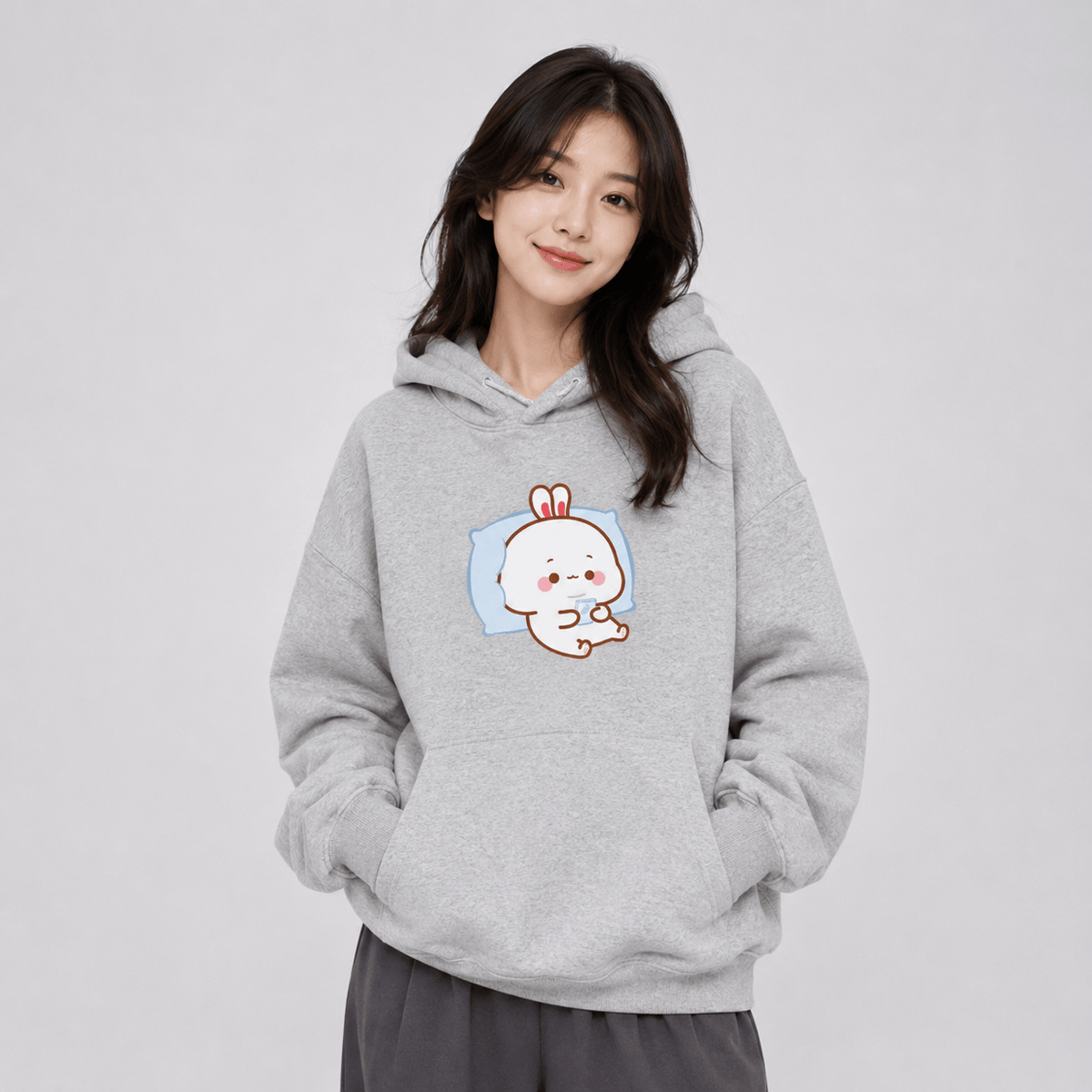 Kawaiies Collection - Apparel - Bubu the Chilling Bunny Unisex Hoodie