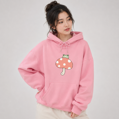 Cute Frog Mushroom Unisex Hoodie