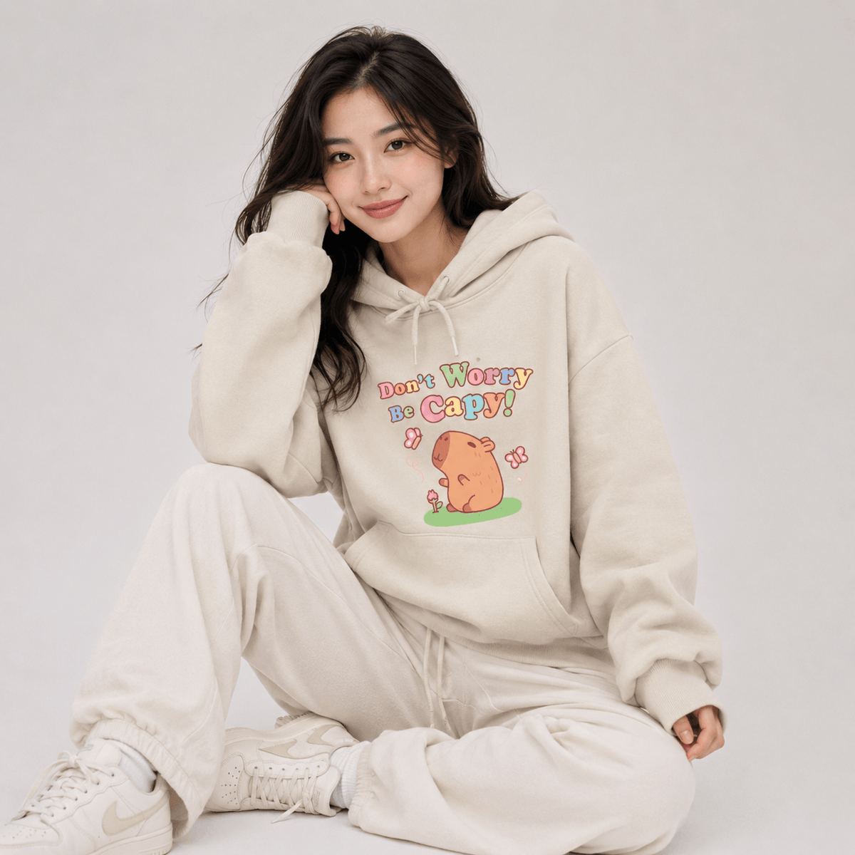 Kawaiies Collection - Apparel - Capybara Don't Worry Be Capy Unisex Hoodie