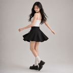 Kawaiies Collection - Apparel - Gothic Black Heart Bow High Waist Mini Skirt