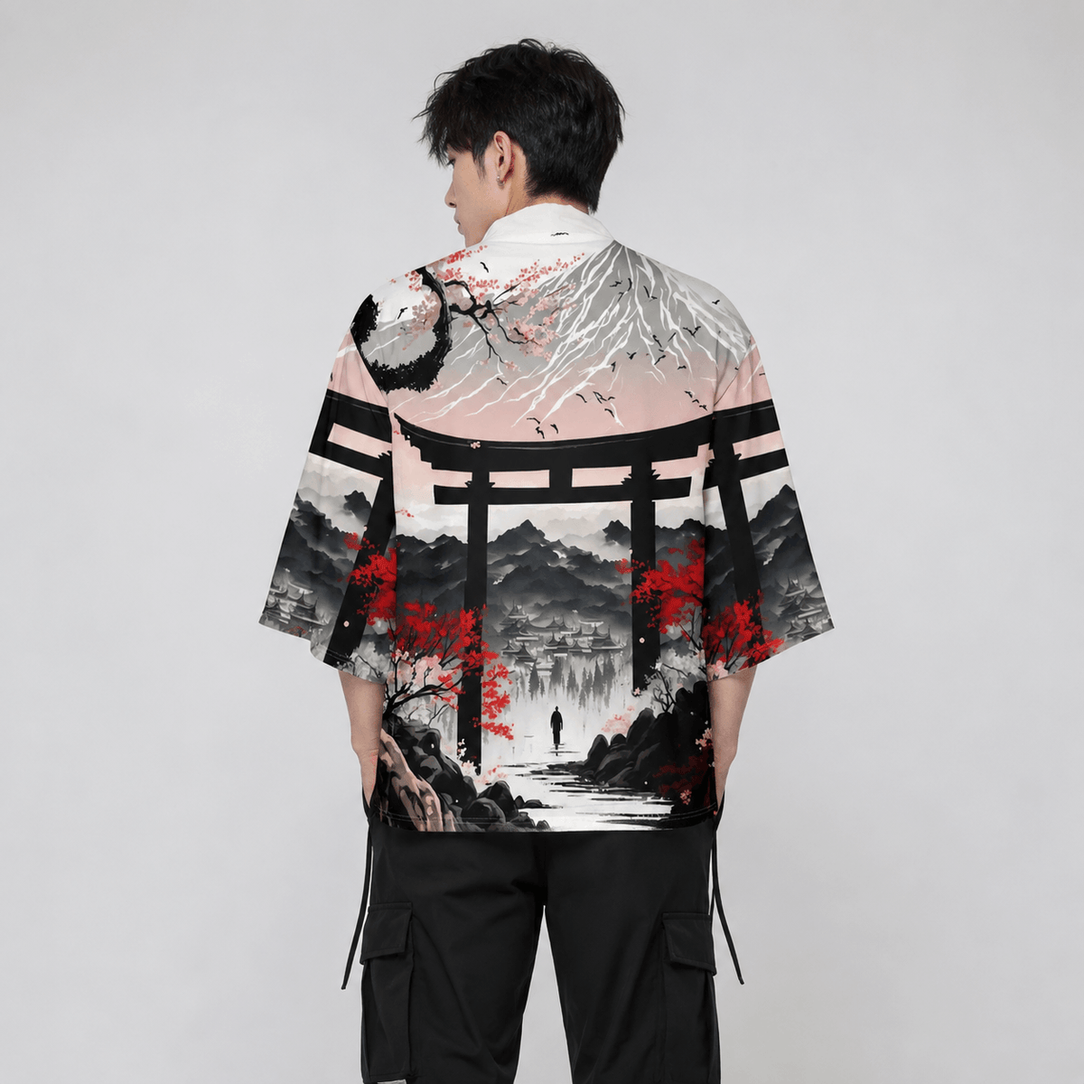 Kawaiies Collection - Kimono - Japanese-theme Dawn Shrine Unisex Kimono