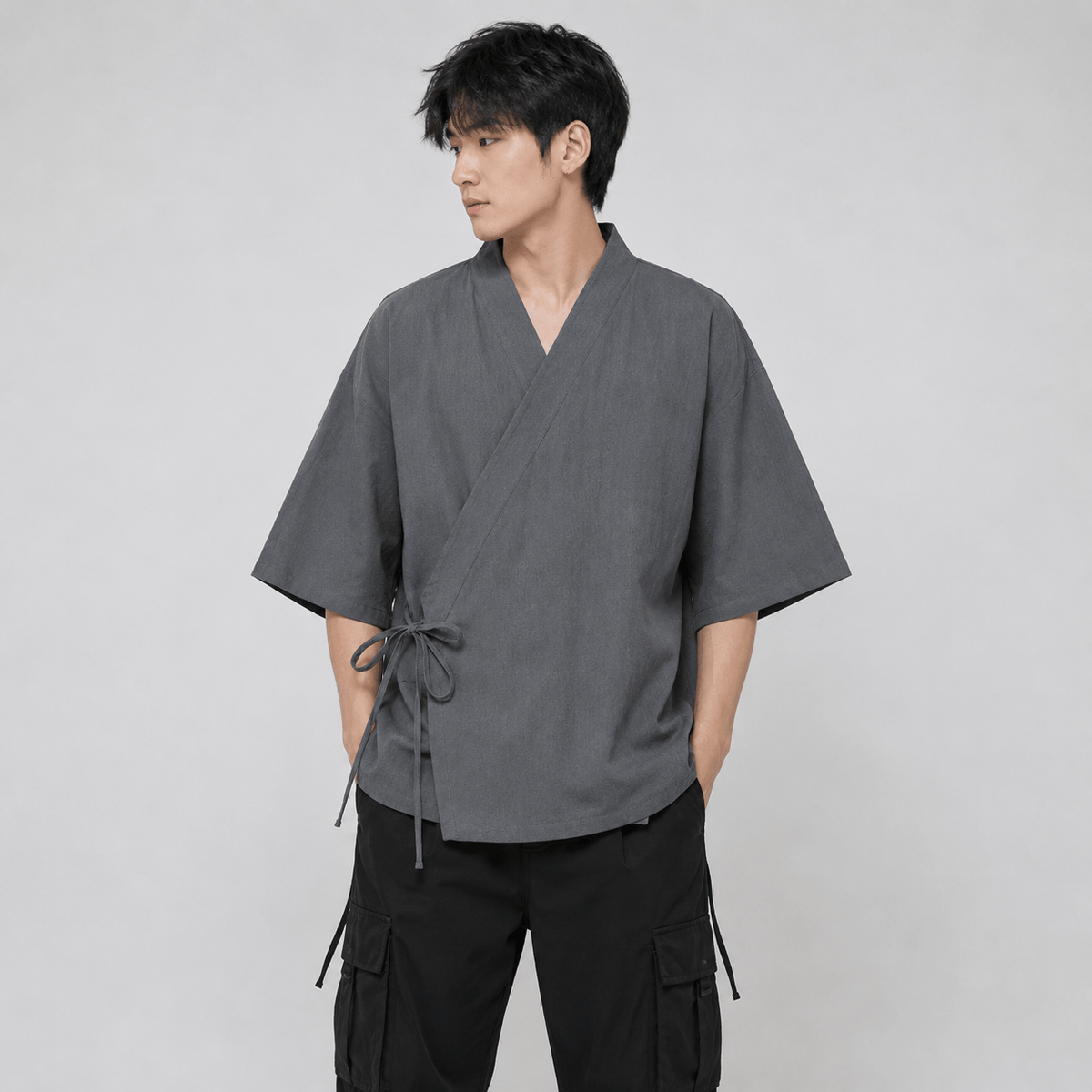 Kawaiies Collection - Kimono - Japanese-themed Minimal Plain Men’s Kimono Jacket