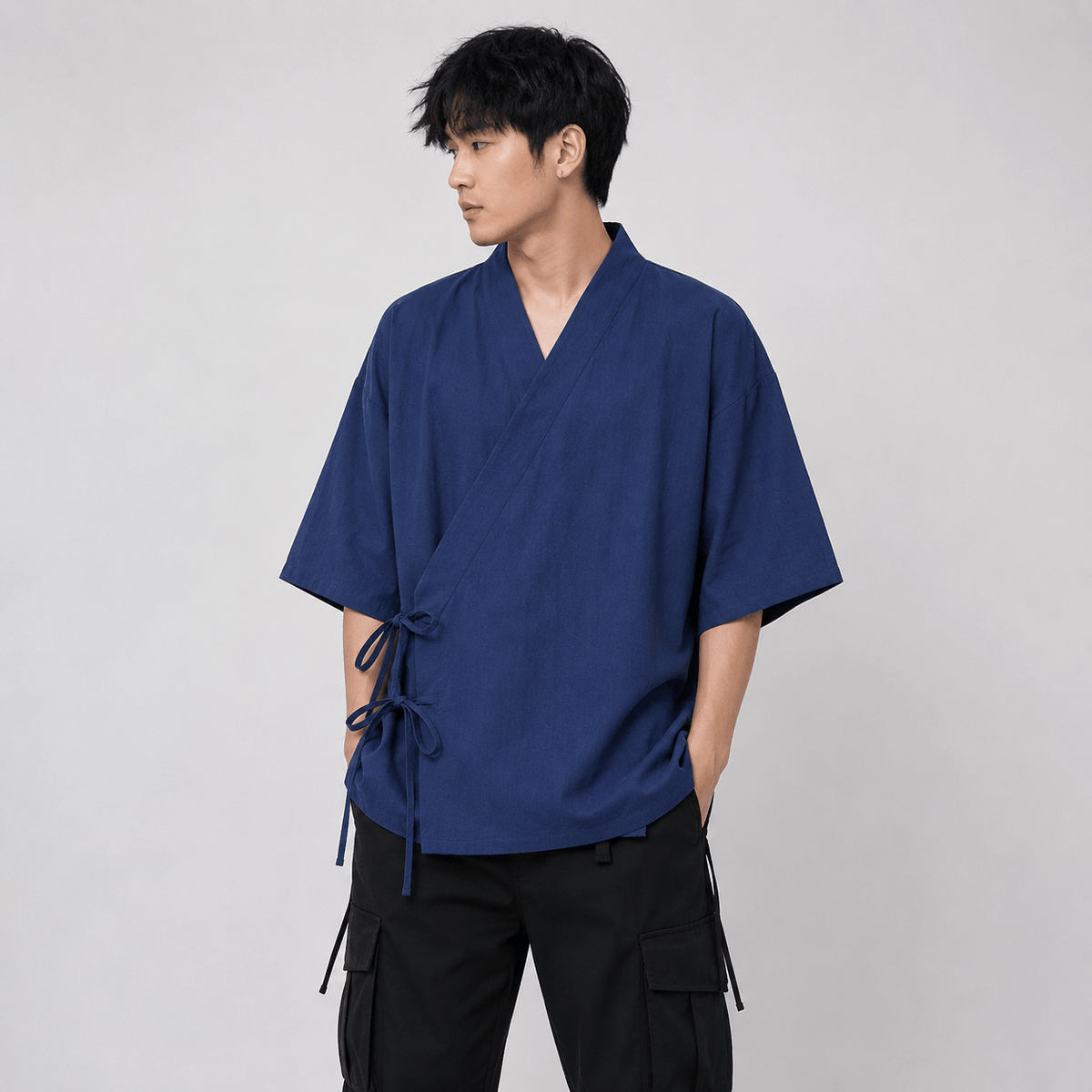 Kawaiies Collection - Kimono - Japanese-themed Minimal Plain Men’s Kimono Jacket