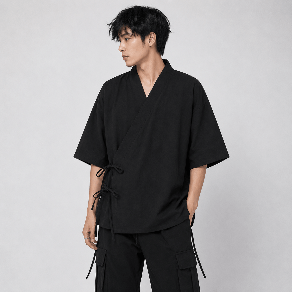 Kawaiies Collection - Kimono - Japanese-themed Minimal Plain Men’s Kimono Jacket