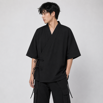 Japanese-themed Minimal Plain Men’s Kimono Jacket