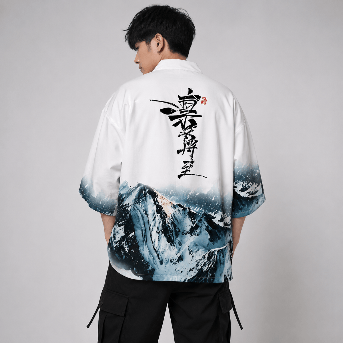 Kawaiies Collection - Kimono - Japanese-themed Glaciar Mountains Two-Piece Kimono Yukata Top & Pants