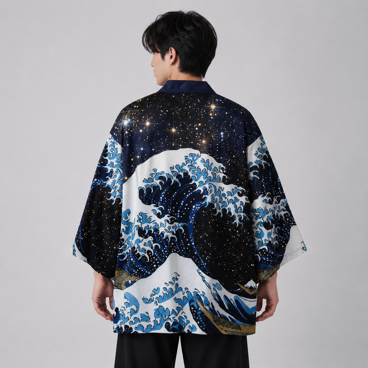 Kimono Japanese Great Wave and Mighty Koi