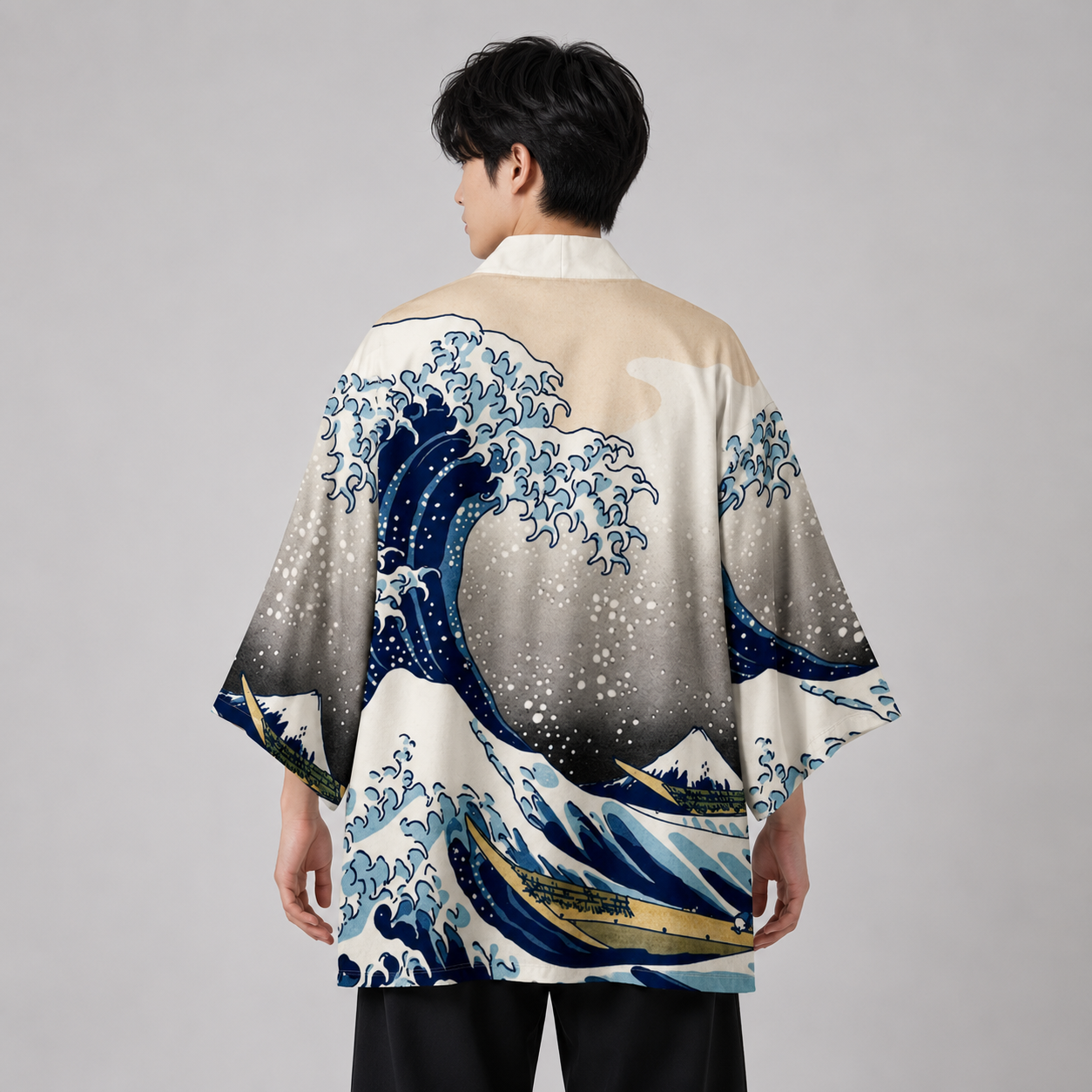 Kimono Japanese Great Wave and Mighty Koi