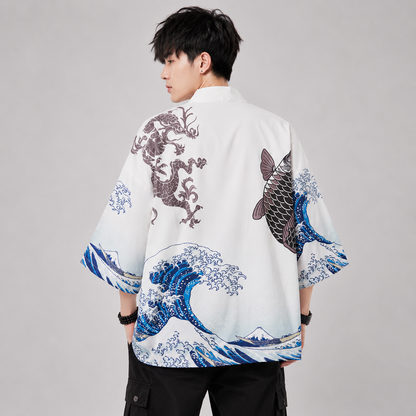 Japanese-themed Women Kimono Great Waves