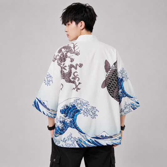 Japanese-themed Women Kimono Great Waves