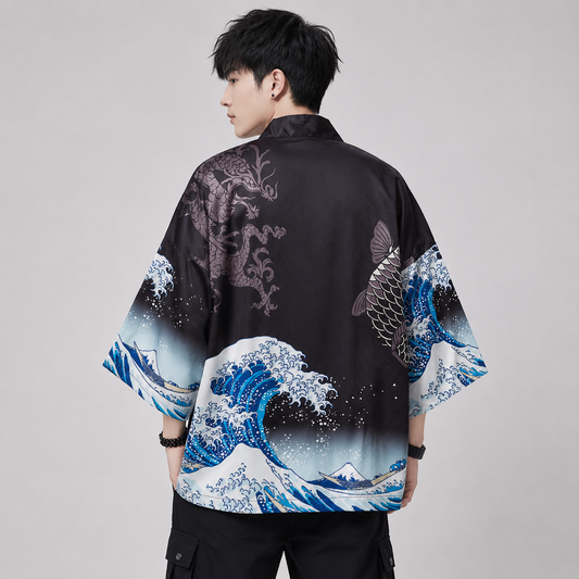 Japanese-themed Women Kimono Great Waves