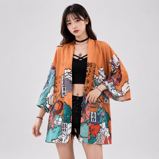 Japanese-themed Women Kimono Mystic World