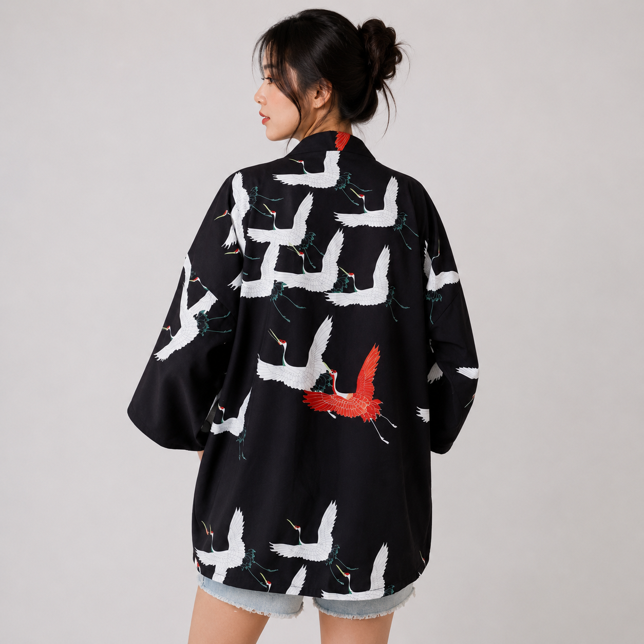 Japanese-themed Women Kimono Koi and Cranes