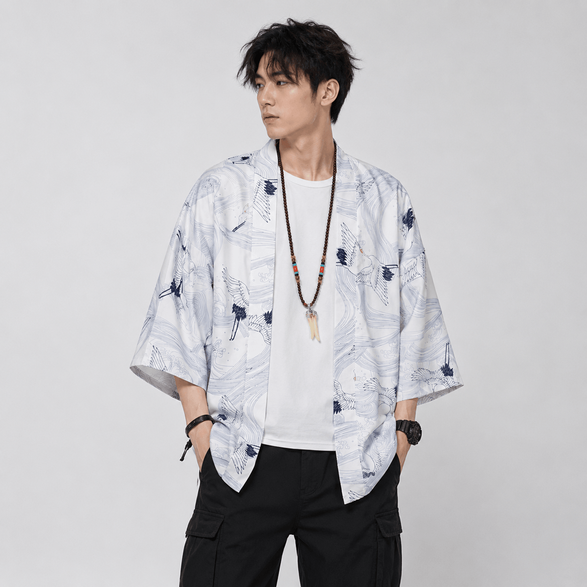 Kawaiies Collection - Kimono - Japanese Royal Cranes Kimono
