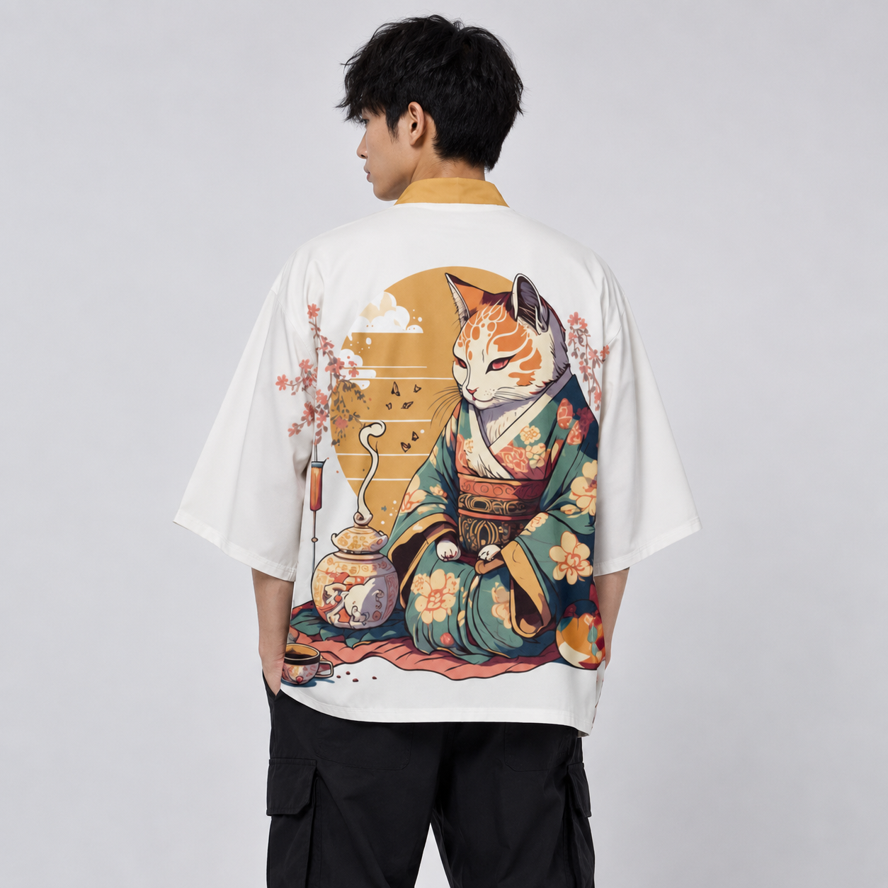 Anime Cat in Kimono Unisex Kimono Collection