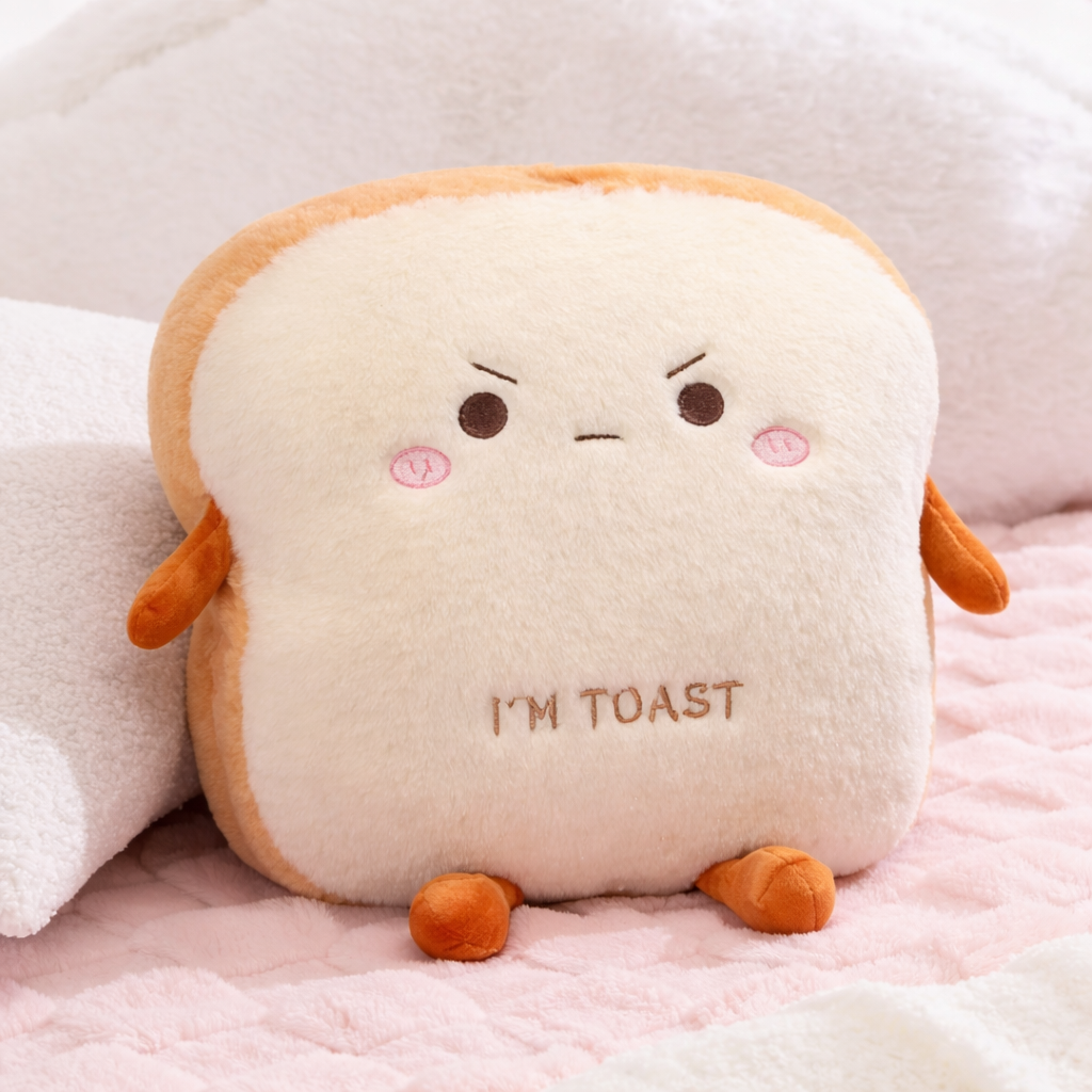 Fluffy Toastie Bread Hand Warmer Plushies