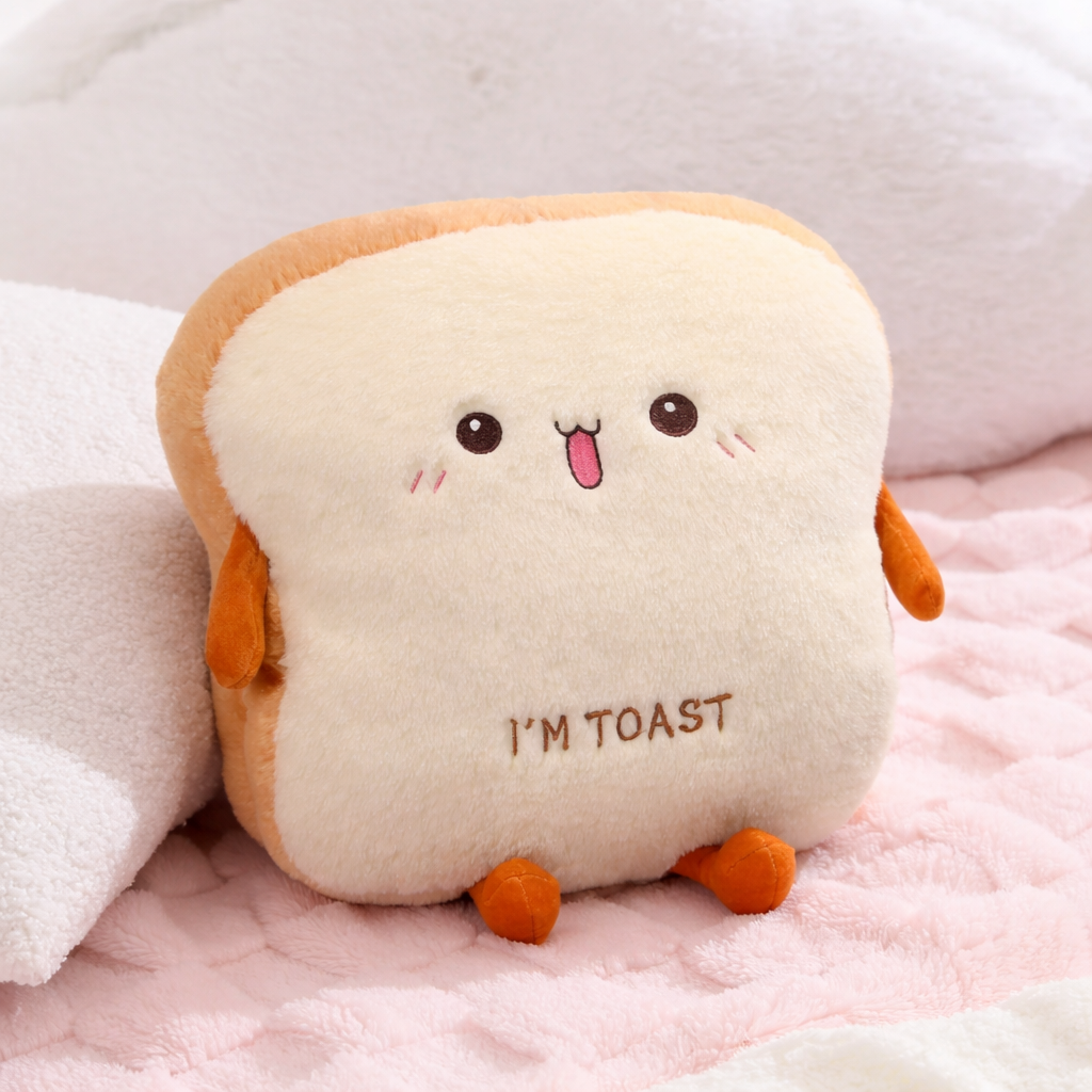 Fluffy Toastie Bread Hand Warmer Plushies